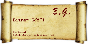 Bitner Gál névjegykártya
